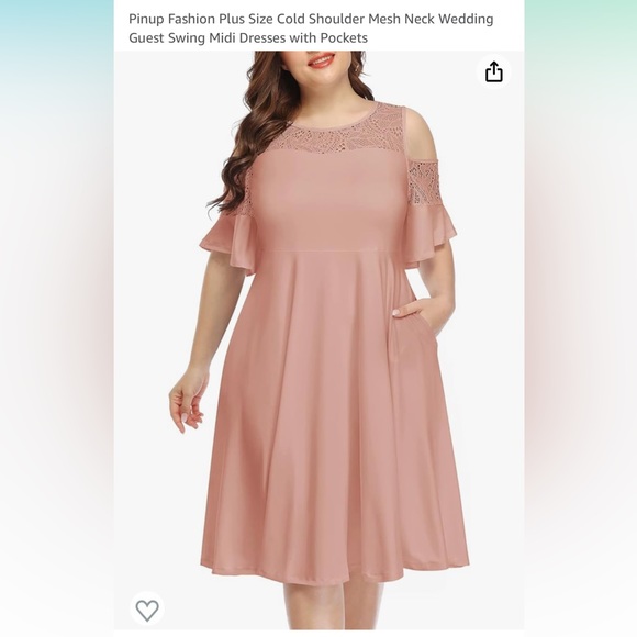 Pinup Dresses | Pinup Fashion Plus Size Cold Shoulder Mesh Neck Swing Midi Dresses W Pockets | Color: Cream/Pink | Size: 24w | Pm-79799324's Closet Pinup Dresses | Pinup Fashion Plus Size Cold Shoulder Mesh Neck Swing Midi Dresses W Pockets | Color: Cream/Pink | Size: 24w | Pm-79799324's Closet